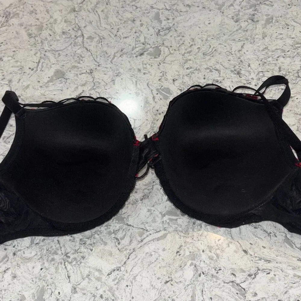 Victorias Secret Dream Angels Heart Embroidery Push Up Bra Sz 38DD - Picture 5 of 7